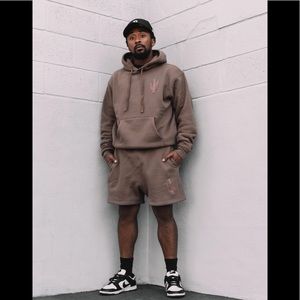 Manor "Core Puff Print" Sweat Shorts Chocolate Brown Sz XL Mens